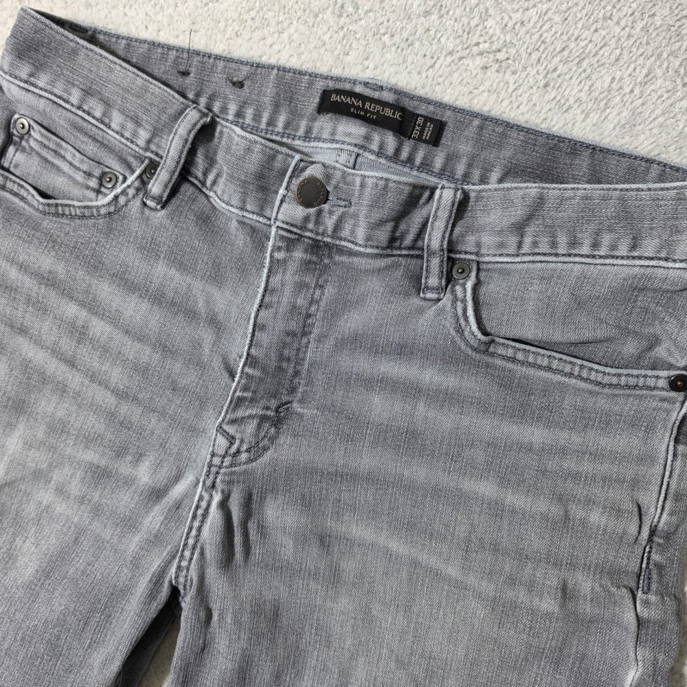 Banana Republic Jeans Mens 33/30 Grey Slim Fit Stretch Denim Pants RMD